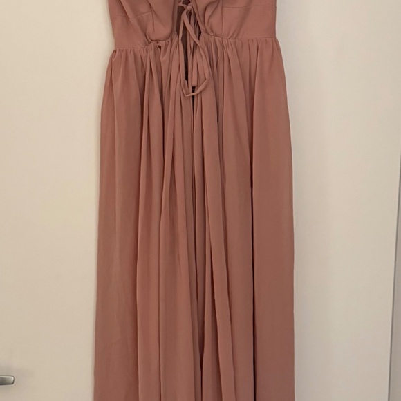 Azazie Aaide Dusty Rose A-Line Corset Chiffon Dress - Picture 6 of 7